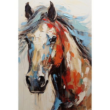 peinture moderne tete cheval
